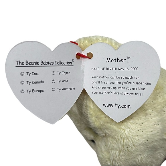 Ty Beanie Baby Bear with Swing Tag 8" Mother 2002 - Picture 4 of 6